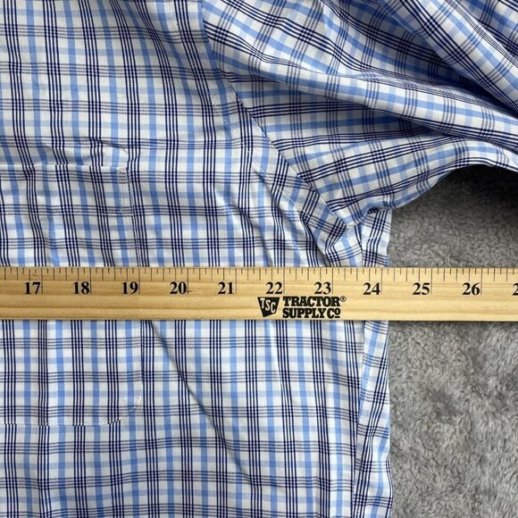 NEW Kirkland Signature Men's 16 34/35 Button down Dress Shirt Blue Plaid - Picture 7 of 9